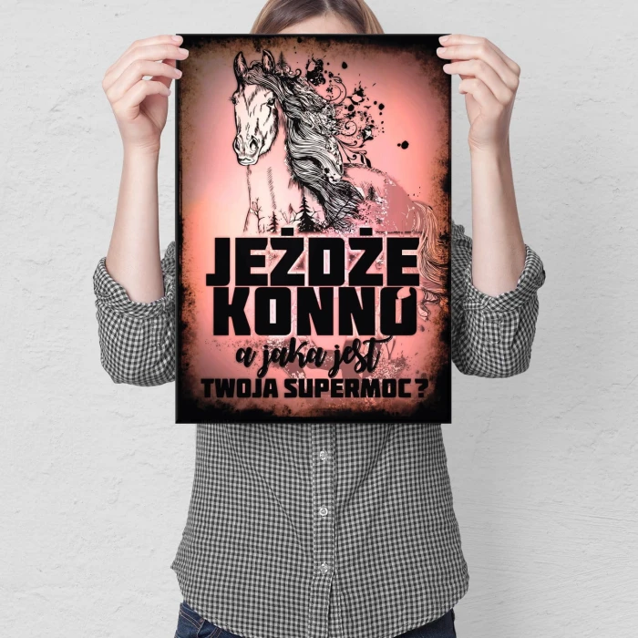 Plakat metalowy Jeżdżę konno Prezent