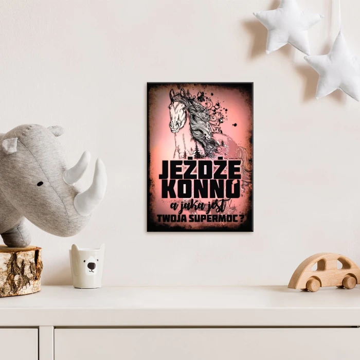 Plakat metalowy Jeżdżę konno Prezent