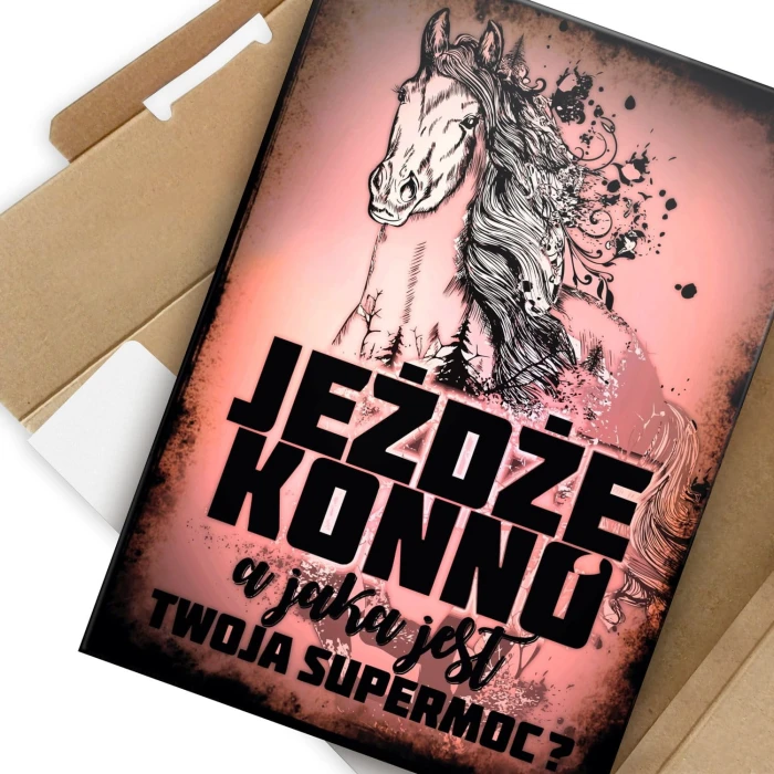 Plakat metalowy Jeżdżę konno Prezent