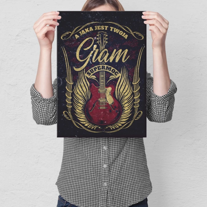 Plakat metalowy Gram Prezent