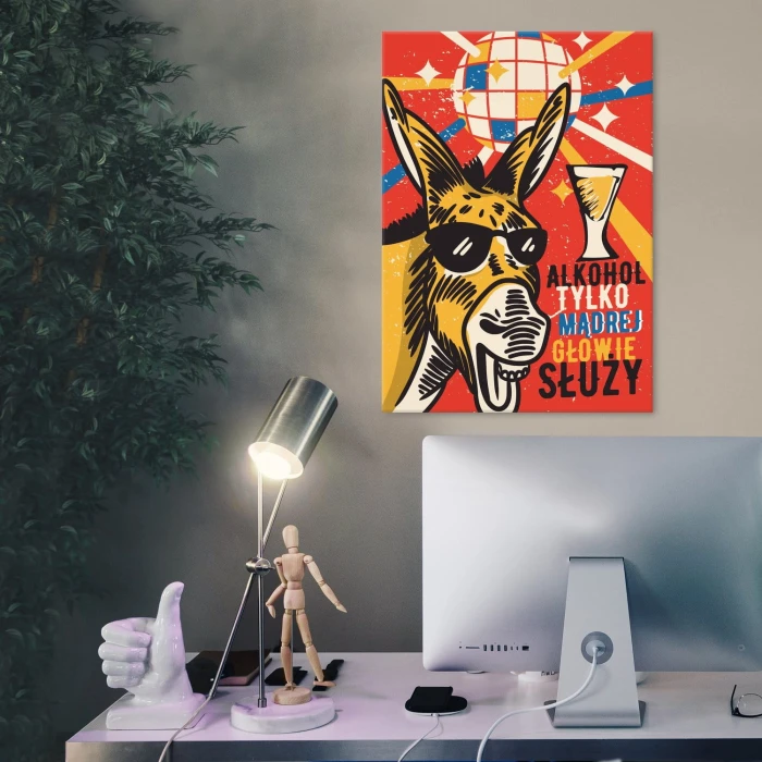 Plakat metalowy Alkohol mądrej głowie Prezent