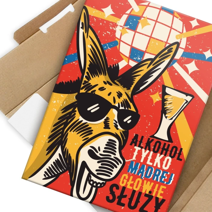 Plakat metalowy Alkohol mądrej głowie Prezent