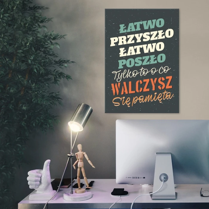 Plakat metalowy Łatwo przyszło Prezent