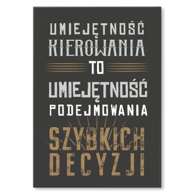 Plakat metalowy Umiejętność kierowania Prezent