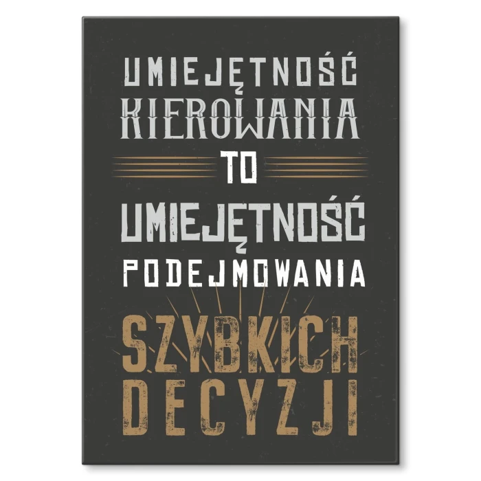 Plakat metalowy Umiejętność kierowania Prezent