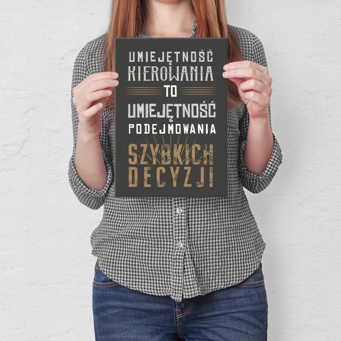 Plakat metalowy Umiejętność kierowania Prezent