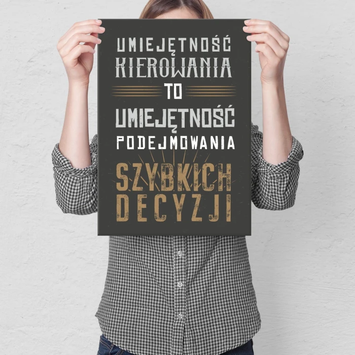 Plakat metalowy Umiejętność kierowania Prezent