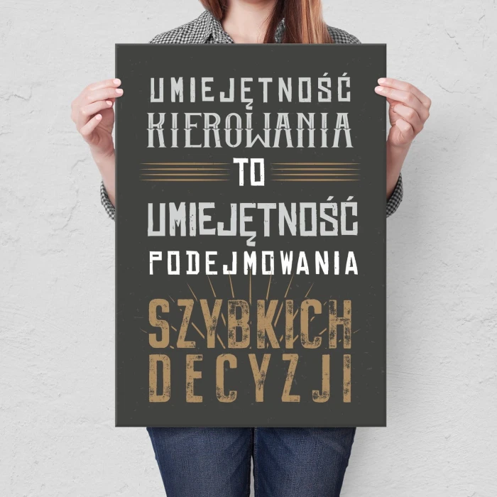 Plakat metalowy Umiejętność kierowania Prezent