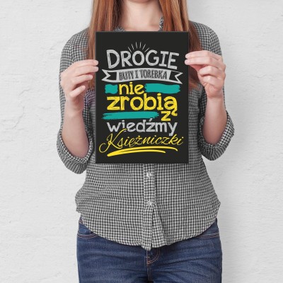 Plakat metalowy Drogie buty i torebka Prezent