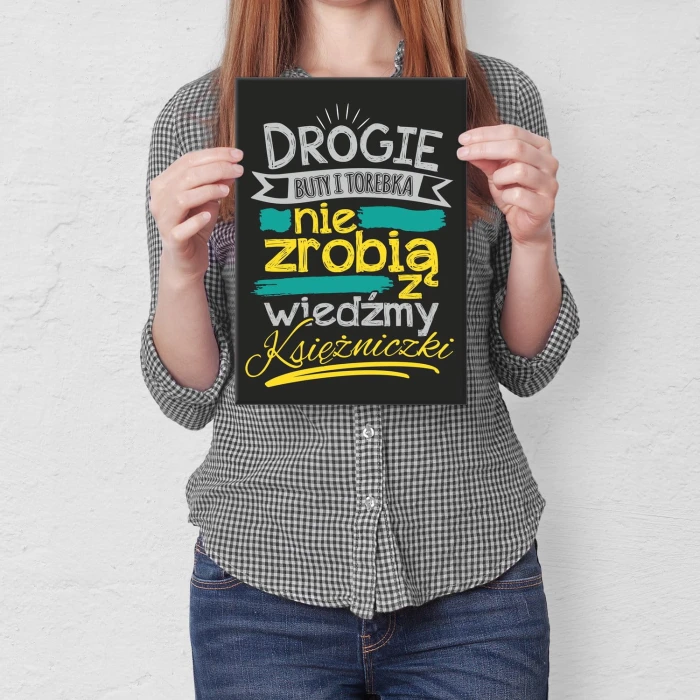 Plakat metalowy Drogie buty i torebka Prezent