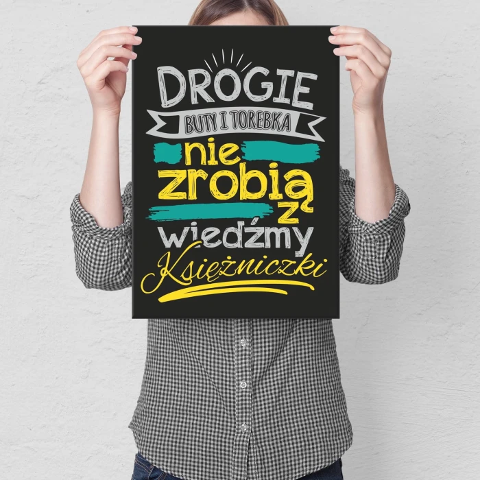 Plakat metalowy Drogie buty i torebka Prezent