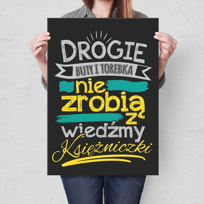 Plakat metalowy Drogie buty i torebka Prezent
