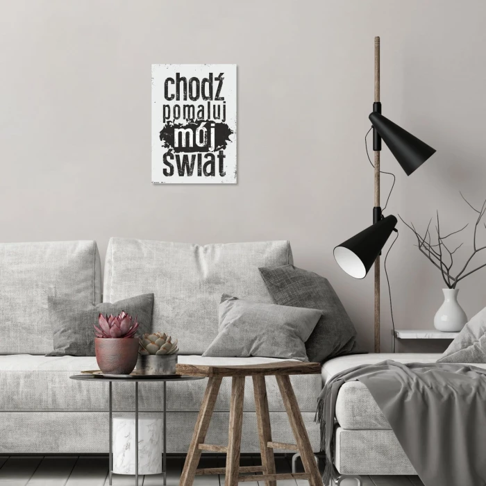 Plakat metalowy Chodź pomaluj mój świat Prezent