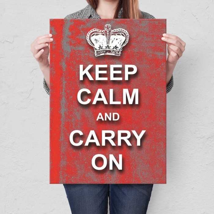 Plakat metalowy Keep calm red Prezent