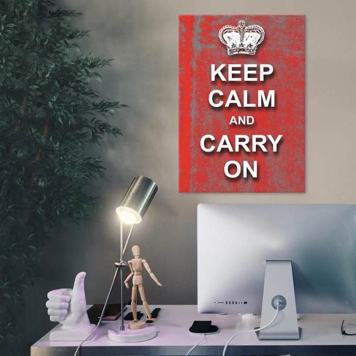 Plakat metalowy Keep calm red Prezent