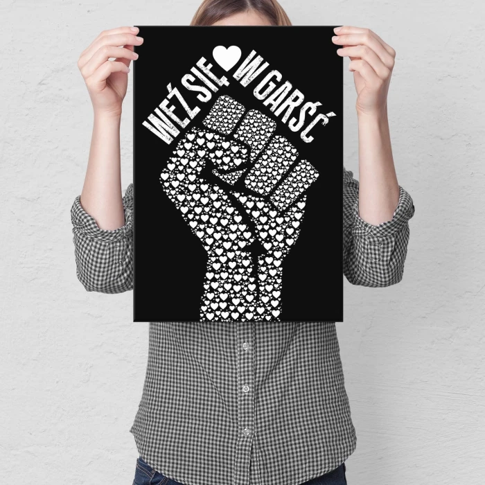 Plakat metalowy Weź się w garść bw Prezent