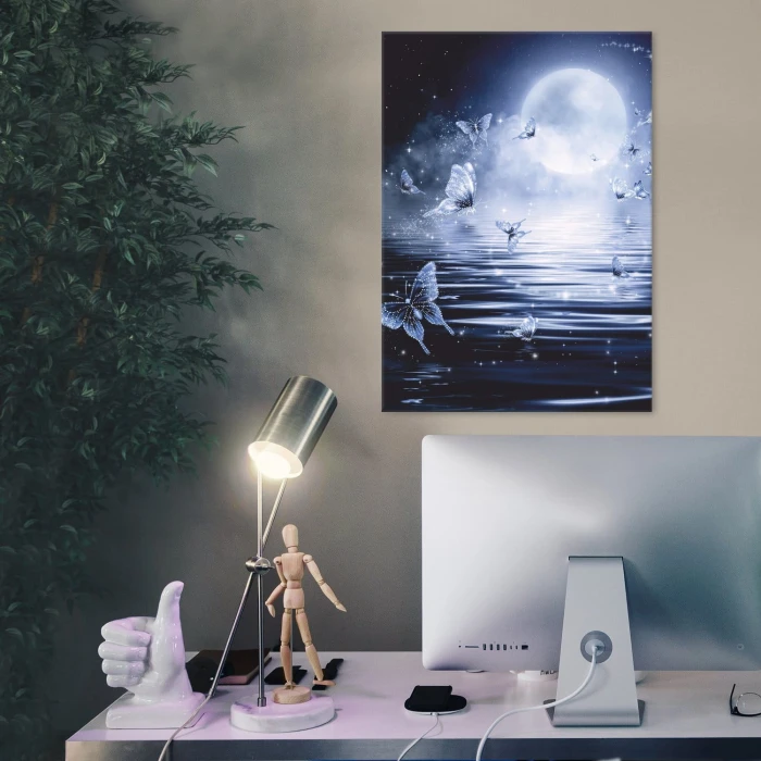 Plakat metalowy Motyle na jeziorze Prezent