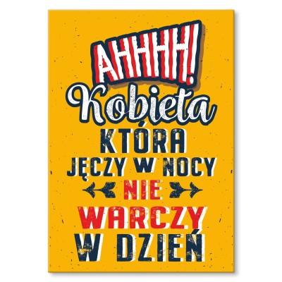 Plakat metalowy Kobieta która jęczy Prezent