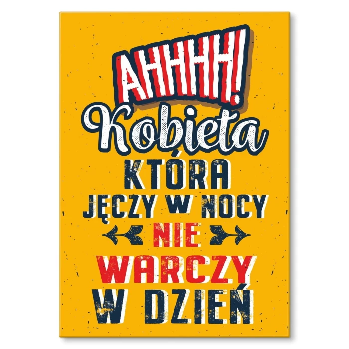 Plakat metalowy Kobieta która jęczy Prezent