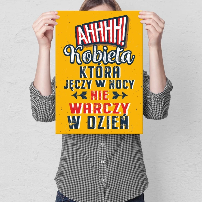 Plakat metalowy Kobieta która jęczy Prezent