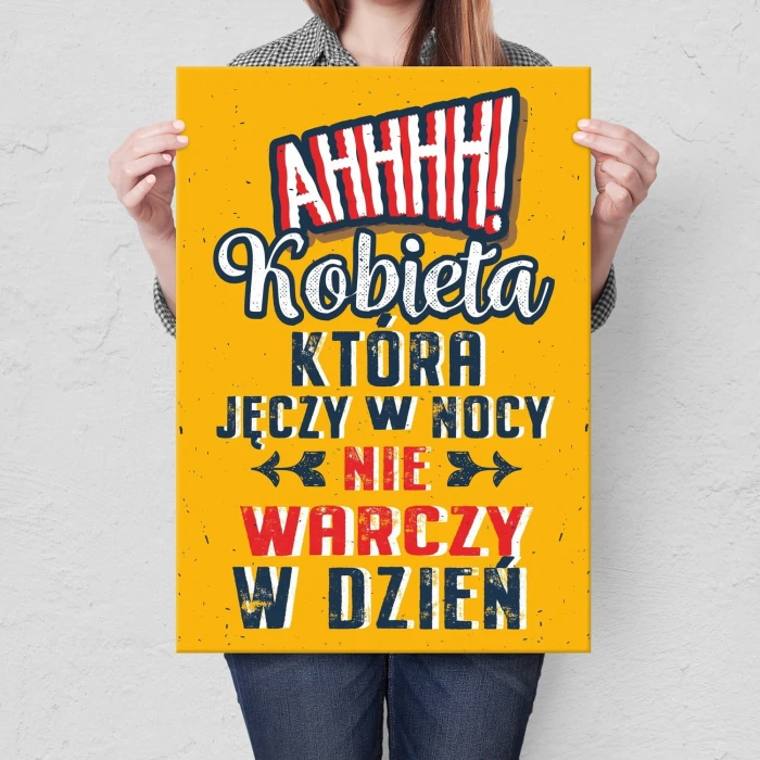 Plakat metalowy Kobieta która jęczy Prezent