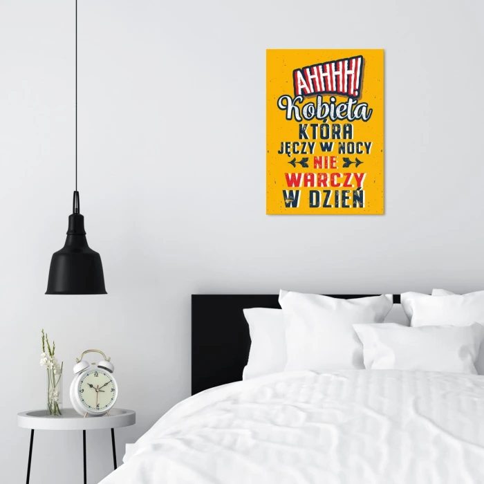 Plakat metalowy Kobieta która jęczy Prezent