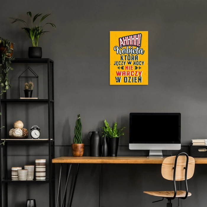 Plakat metalowy Kobieta która jęczy Prezent