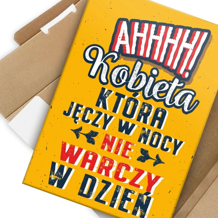 Plakat metalowy Kobieta która jęczy Prezent