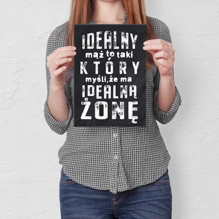 Plakat metalowy Idealny mąż Prezent