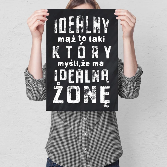 Plakat metalowy Idealny mąż Prezent