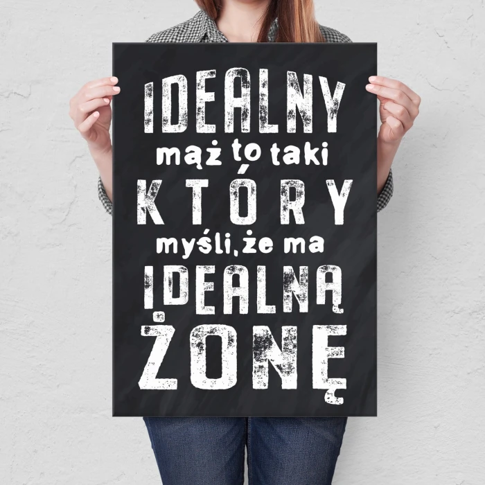 Plakat metalowy Idealny mąż Prezent