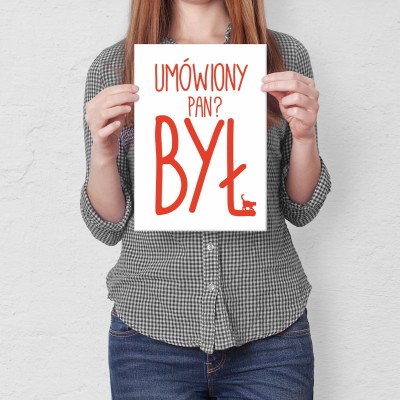 Plakat metalowy Umówiony pan był? Prezent
