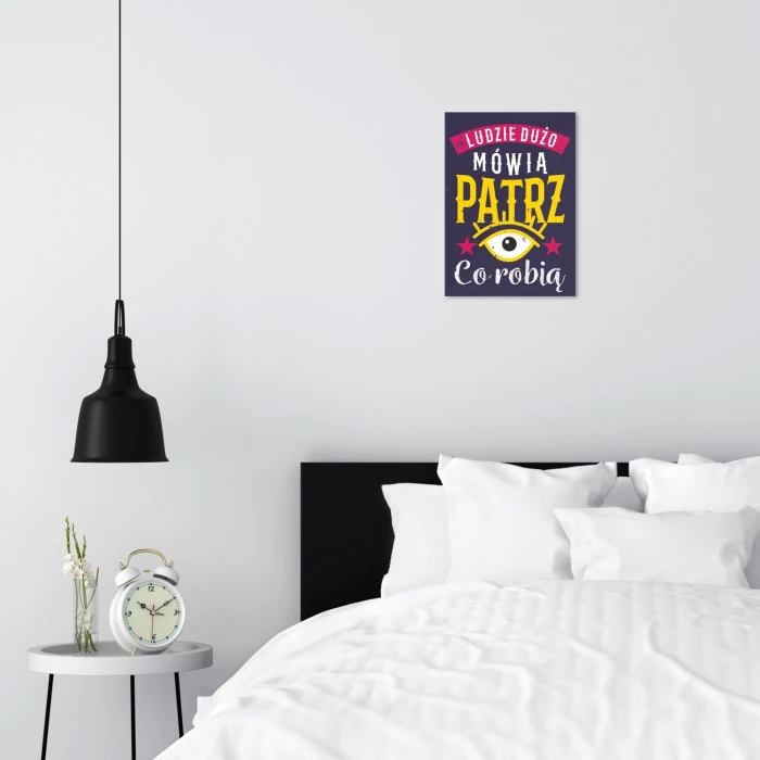 Plakat metalowy Ludzie dużo mówią Prezent