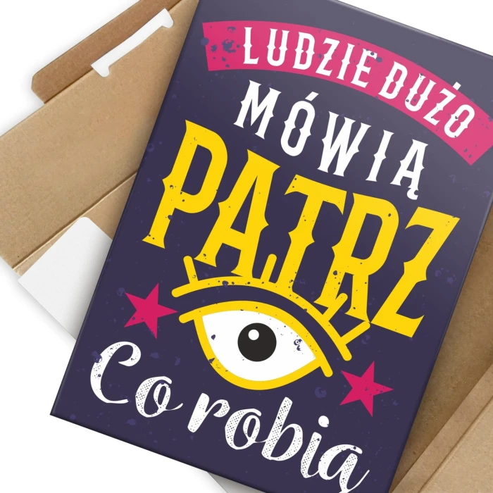 Plakat metalowy Ludzie dużo mówią Prezent