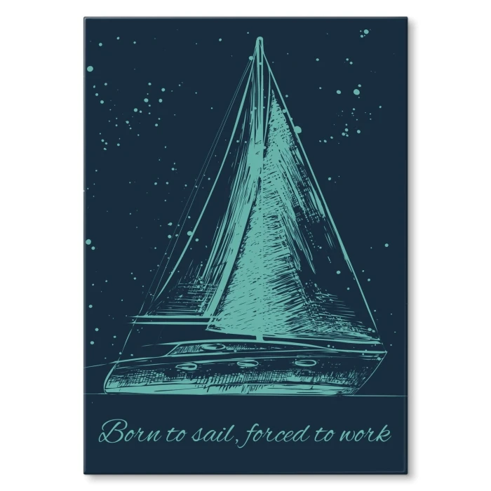 Plakat metalowy Born to sail Prezent