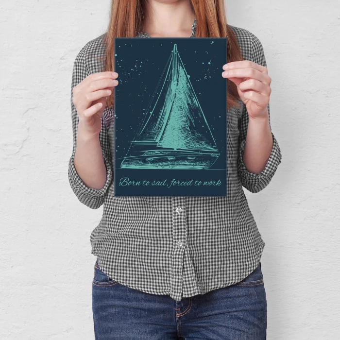 Plakat metalowy Born to sail Prezent