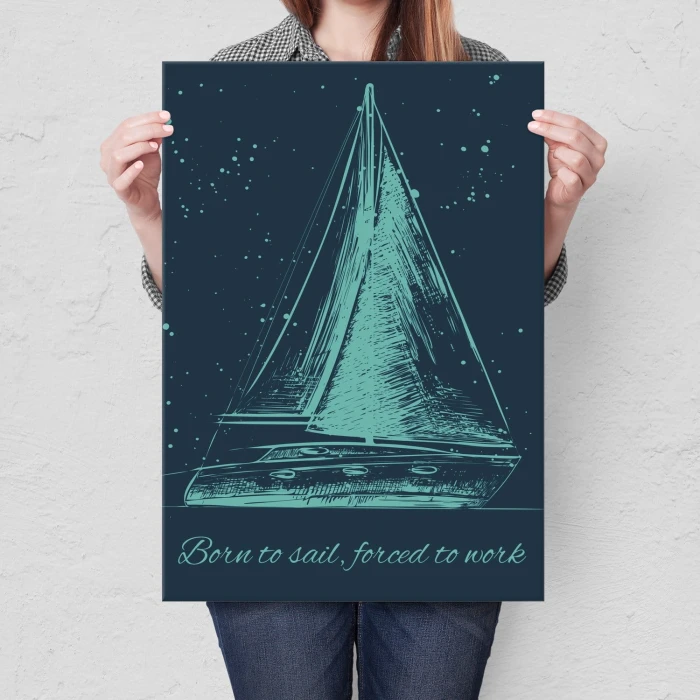 Plakat metalowy Born to sail Prezent
