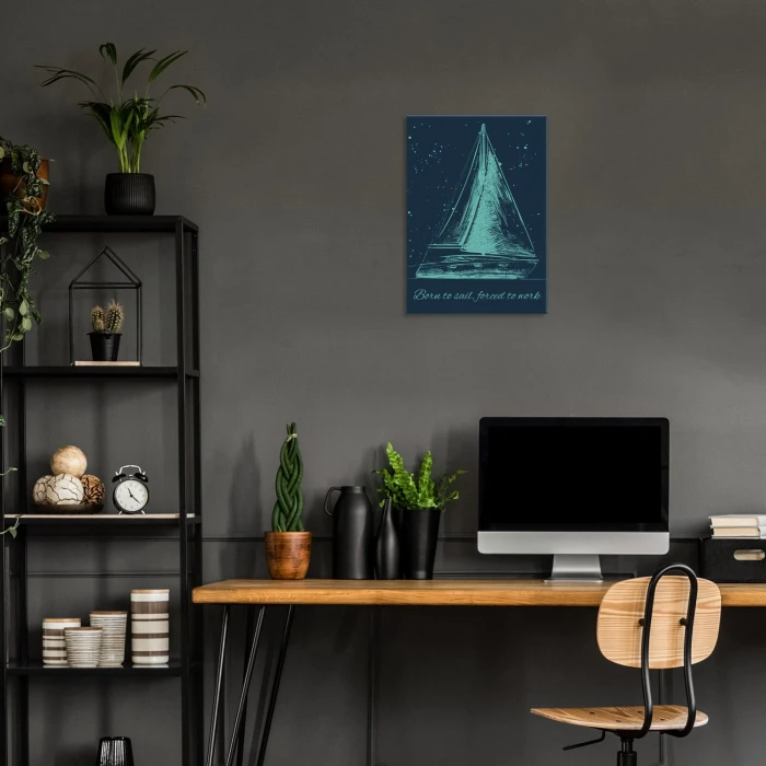 Plakat metalowy Born to sail Prezent
