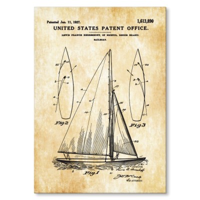 Plakat metalowy Boat Patent Prezent