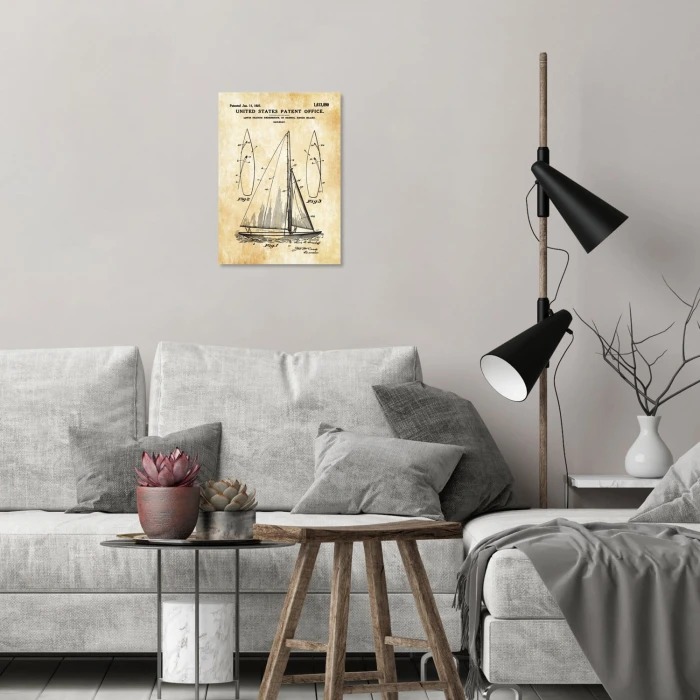 Plakat metalowy Boat Patent Prezent
