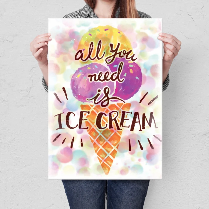 Plakat metalowy Ice cream Lody Prezent
