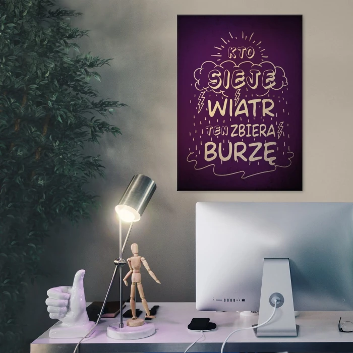 Plakat metalowy Kto sieje wiatr Prezent