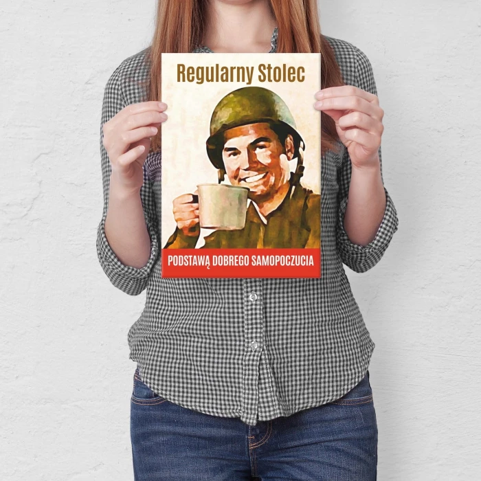 Plakat metalowy Regularny stolec Prezent