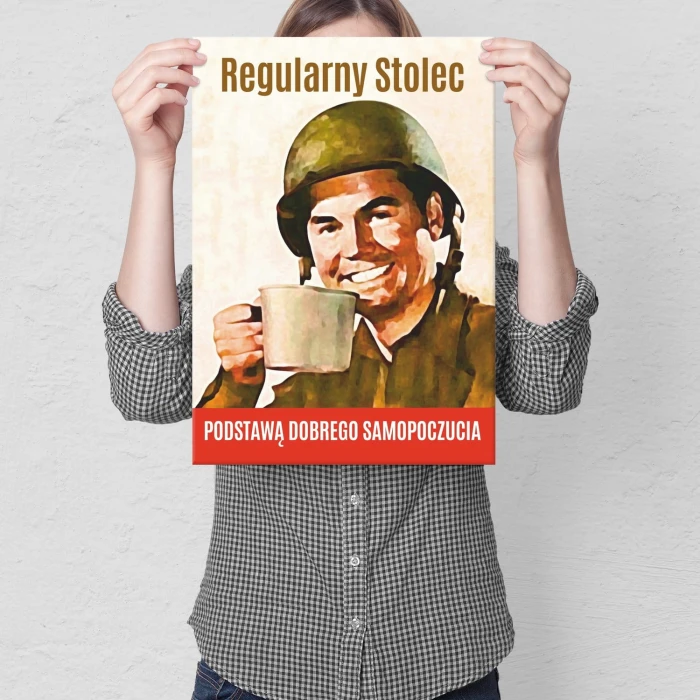 Plakat metalowy Regularny stolec Prezent