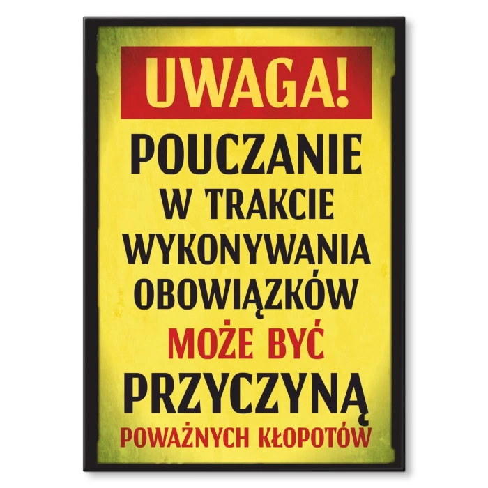 Plakat metalowy Pouczanie Prezent