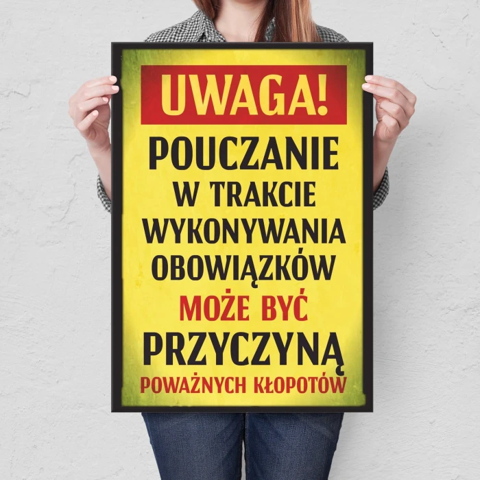 Plakat metalowy Pouczanie Prezent