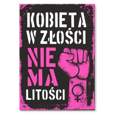 Plakat metalowy Kobieta w złości Prezent