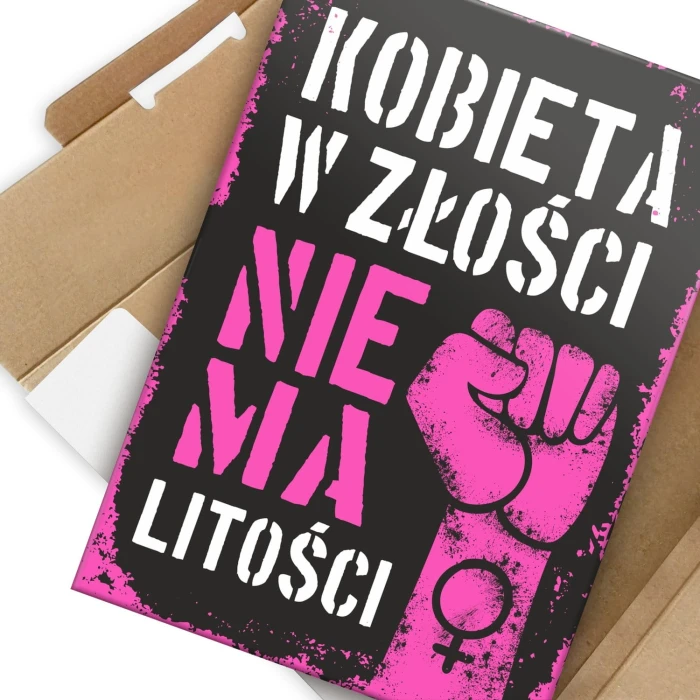 Plakat metalowy Kobieta w złości Prezent