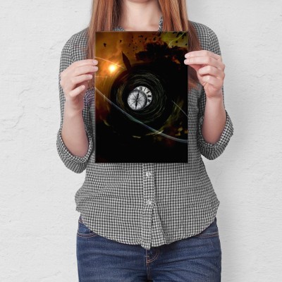 Plakat metalowy Time travel Prezent