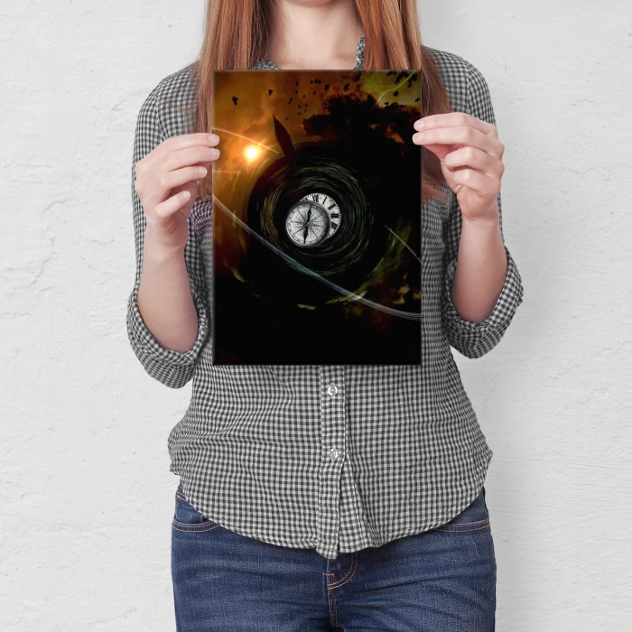 Plakat metalowy Time travel Prezent